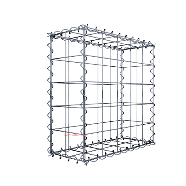 Gabion50 cm x 50 cm x 20 cm (L x H x D), mesh size 10 cm x 10 cm, spiral