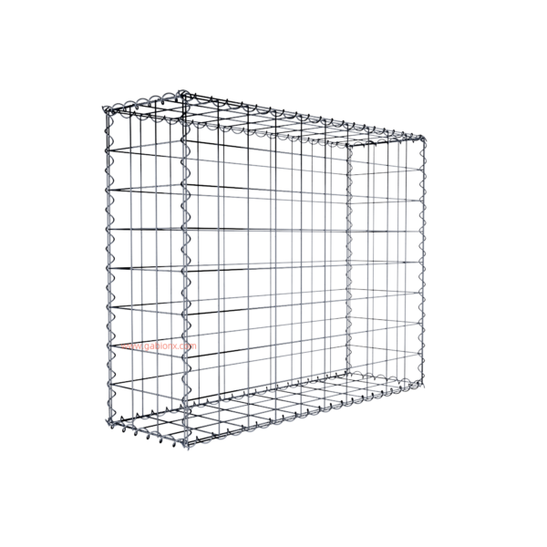 Gabion100 cm x 80 cm x 30 cm (L x H x D), mesh size 10 cm x 10 cm, spiral