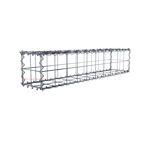 Gabion100 cm x 20 cm x 20 cm (L x H x D), mesh size 10 cm x 10 cm, spiral