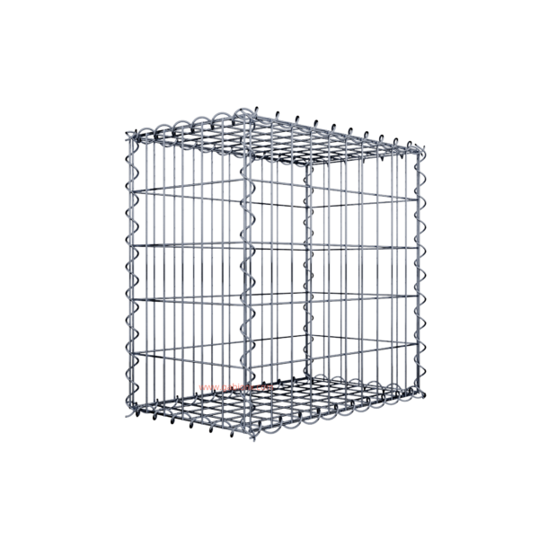 Gabion50 cm x 50 cm x 30 cm (L x H x D), mesh size 5 cm x 10 cm, spiral
