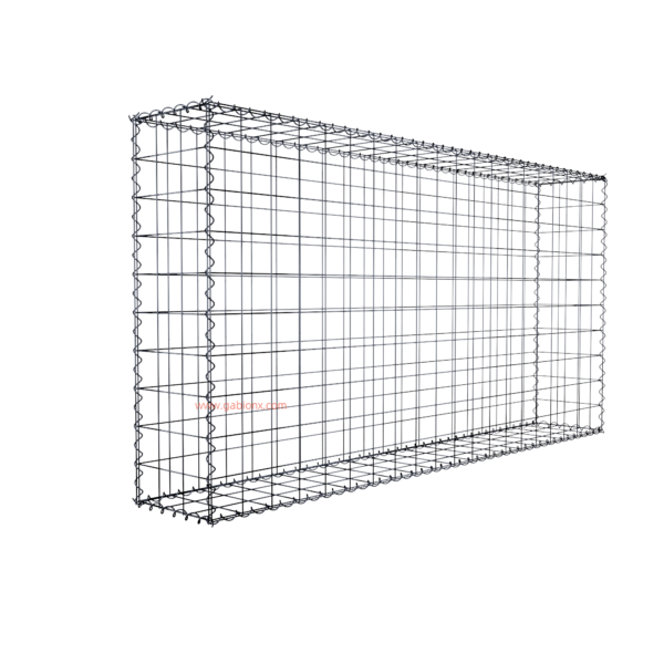 Gabion200 cm x 100 cm x 30 cm (L x H x D), mesh size 10 cm x 10 cm, spiral