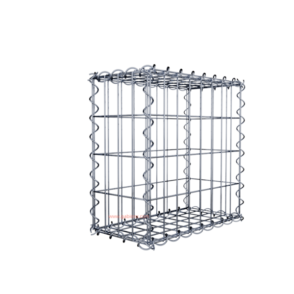 Gabion40 cm x 40 cm x 20 cm (L x H x D), mesh size 5 cm x 10 cm, spiral