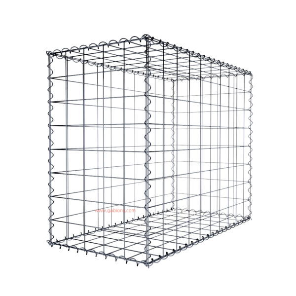 Gabion100 cm x 80 cm x 50 cm (L x H x D), mesh size 10 cm x 10 cm, spiral