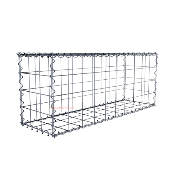 Gabion100 cm x 40 cm x 30 cm (L x H x D), mesh size 10 cm x 10 cm, spiral