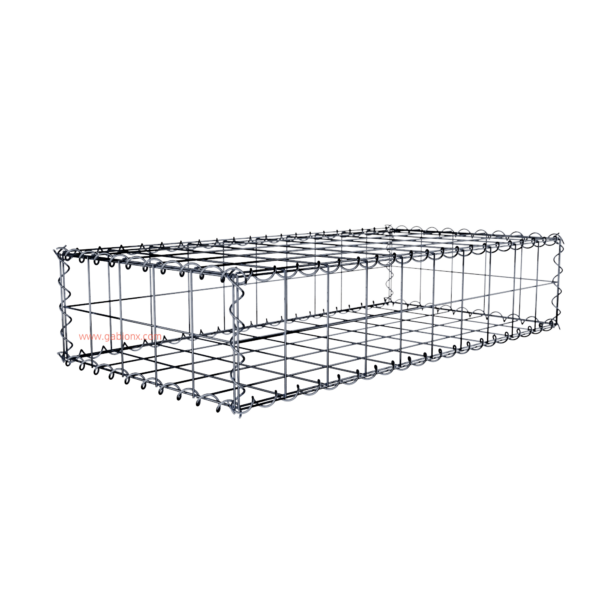 Gabion100 cm x 20 cm x 50 cm (L x H x D), mesh size 10 cm x 10 cm, spiral