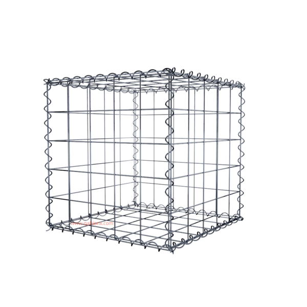 Gabion50 cm x 50 cm x 50 cm (L x H x D), mesh size 10 cm x 10 cm, spiral