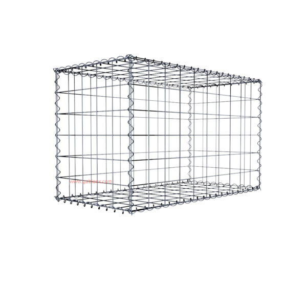 Gabion100 cm x 60 cm x 50 cm (L x H x D), mesh size 10 cm x 10 cm, spiral