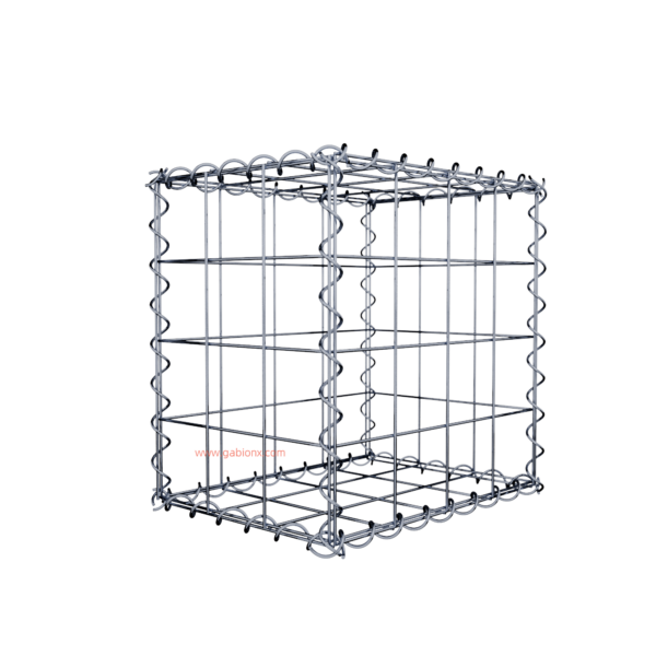 Gabion40 cm x 40 cm x 30 cm (L x H x D), mesh size 10 cm x 10 cm, spiral