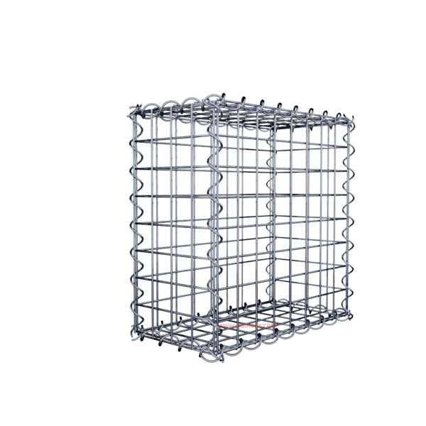 Gabion40 cm x 40 cm x 20 cm (L x H x D), mesh size 5 cm x 5 cm, spiral